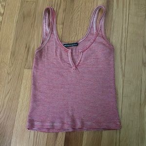 Brandy Melville red and white tank top
